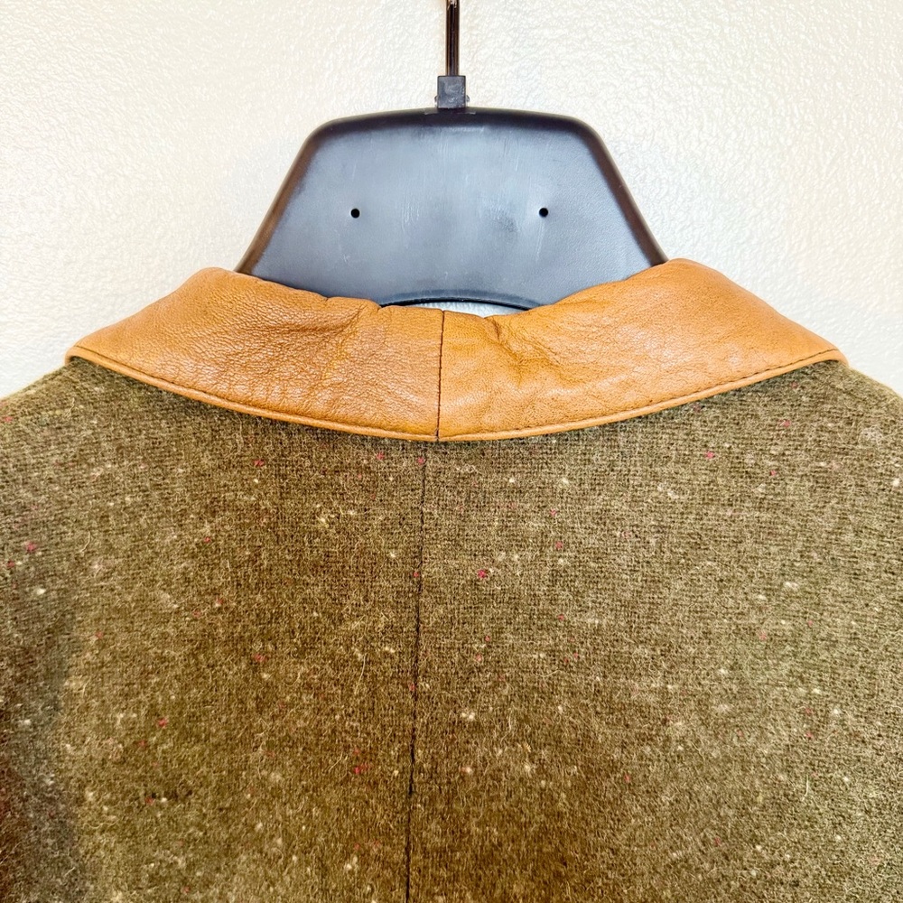 Vintage SEELER West Germany Wool Jacket Nappa Leather Field Coat Trachten Blazer - Picture 6 of 16